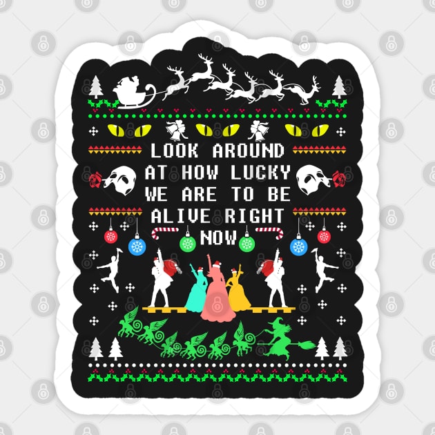 Ugly Broadway Christmas Sweatshirt Sticker by KsuAnn